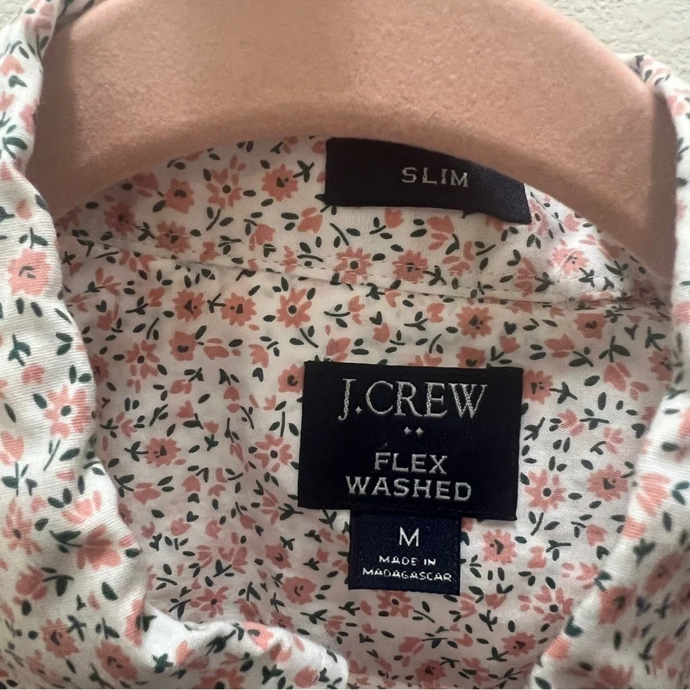 Men's J. Crew Pink Floral All Over Print Slim fit Button Down Shirt Medium